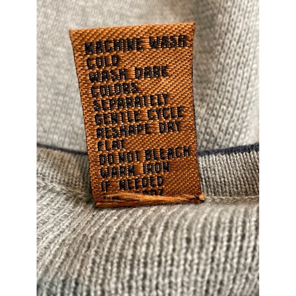 Northern Explorer Mens Large V-Neck Sweater Gray Knit Cotton - Picture 8 of 8